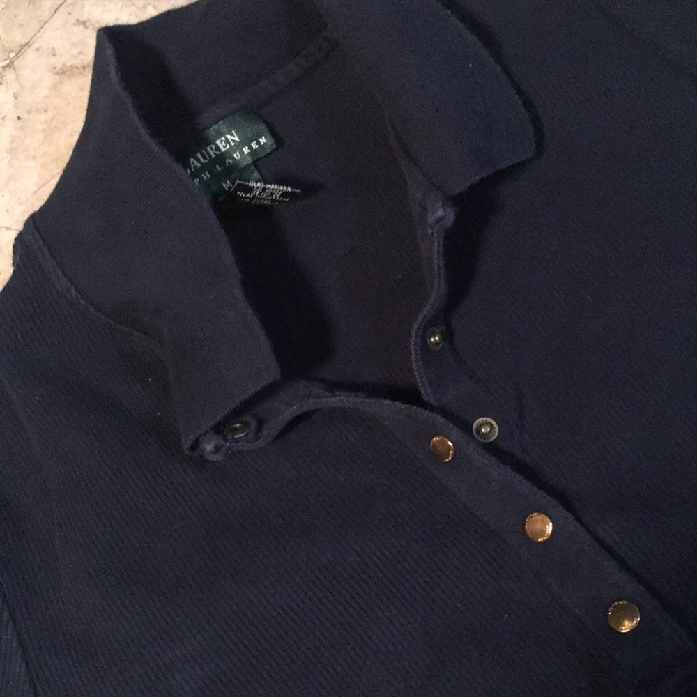 LAST CALL Ralph Lauren deep V snap button blouse - Picture 8 of 8